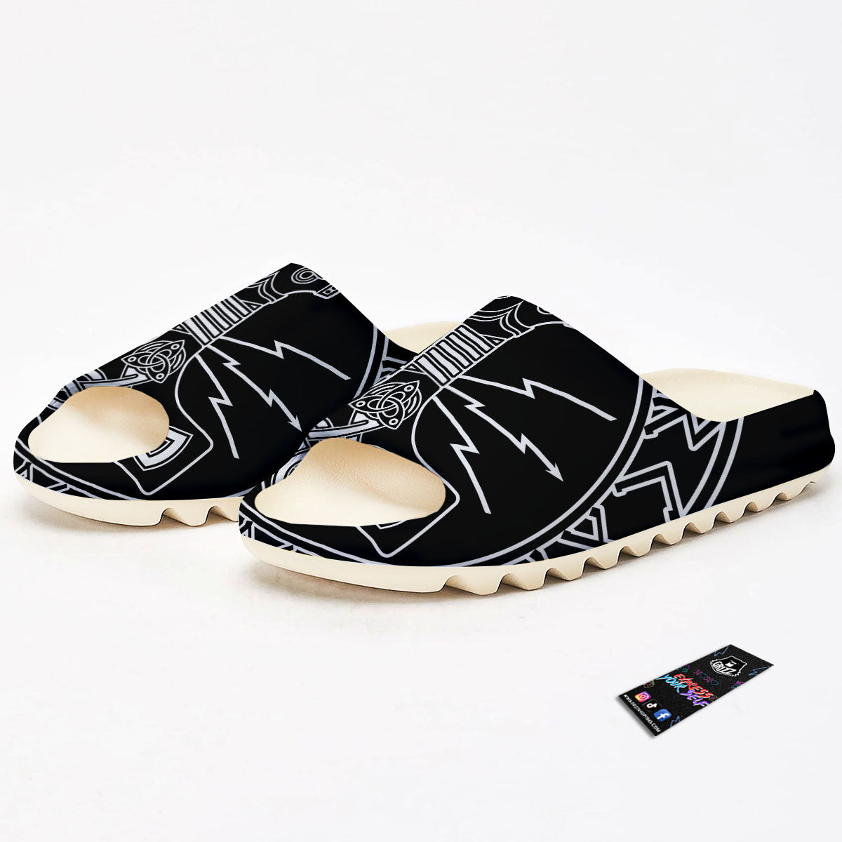 Younger Futhark And Mjolnir Print Sandals-grizzshop