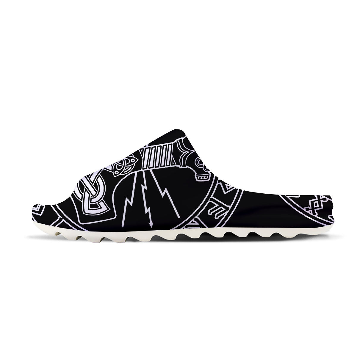 Younger Futhark And Mjolnir Print Sandals-grizzshop