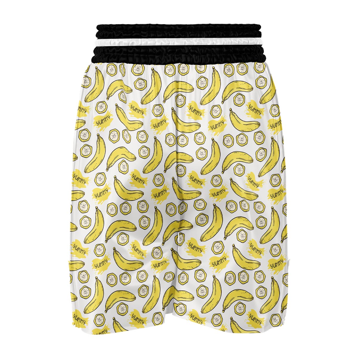 Yummy Banana Pattern Print Boxing Shorts-grizzshop