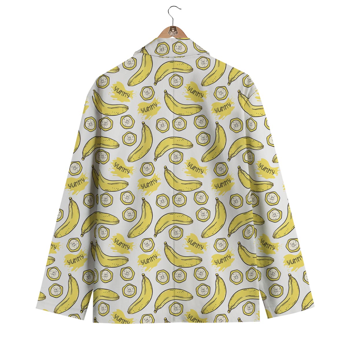 Yummy Banana Pattern Print Men's Blazer-grizzshop
