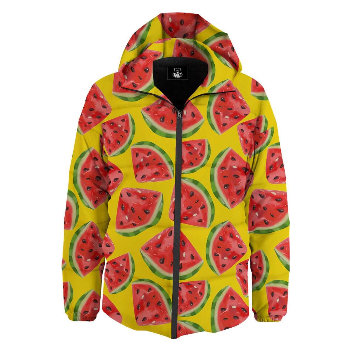 Yummy Watermelon Pieces Print Pattern Down Jacket-grizzshop