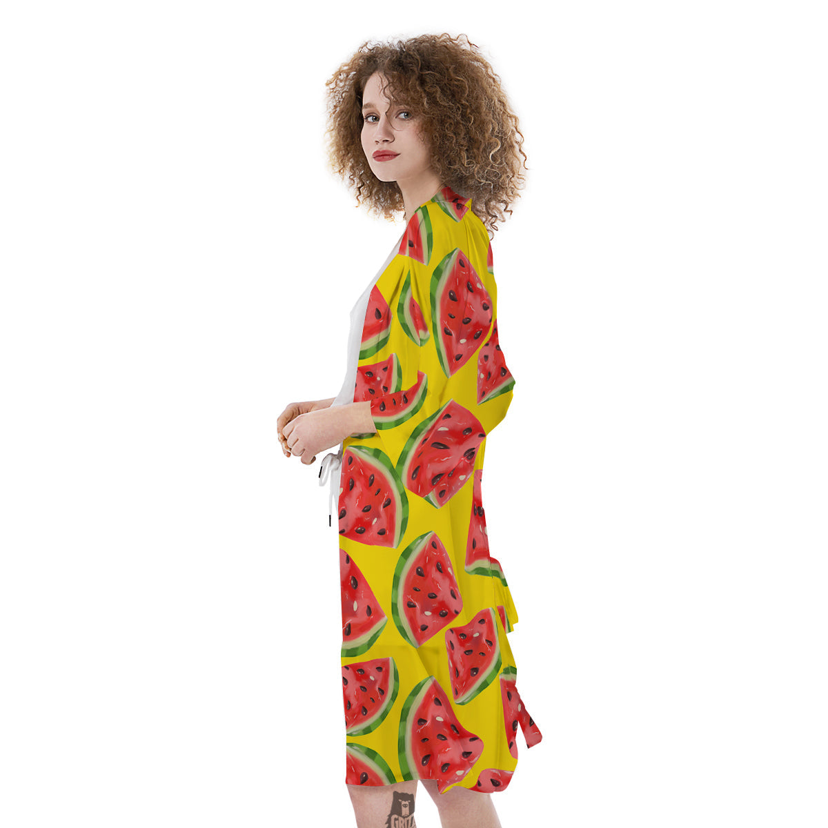 Yummy Watermelon Pieces Print Pattern Kimono-grizzshop