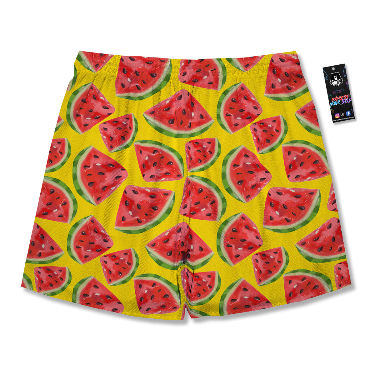 Yummy Watermelon Pieces Print Pattern Men's Running Shorts-grizzshop