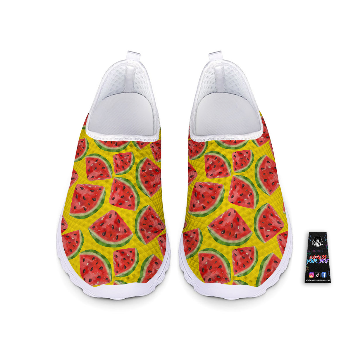Yummy Watermelon Pieces Print Pattern Nurse Shoes-grizzshop