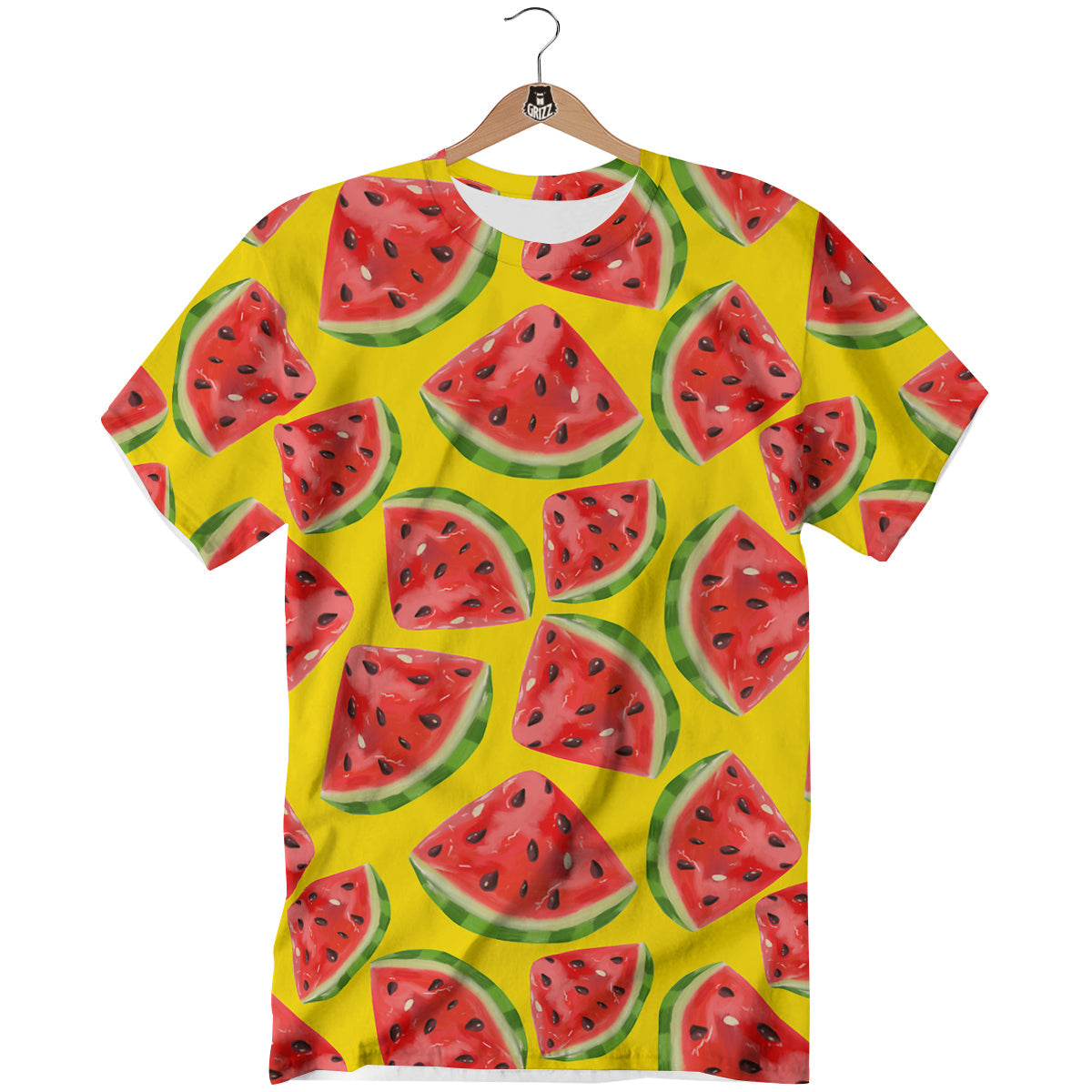 Yummy Watermelon Pieces Print Pattern T-Shirt-grizzshop