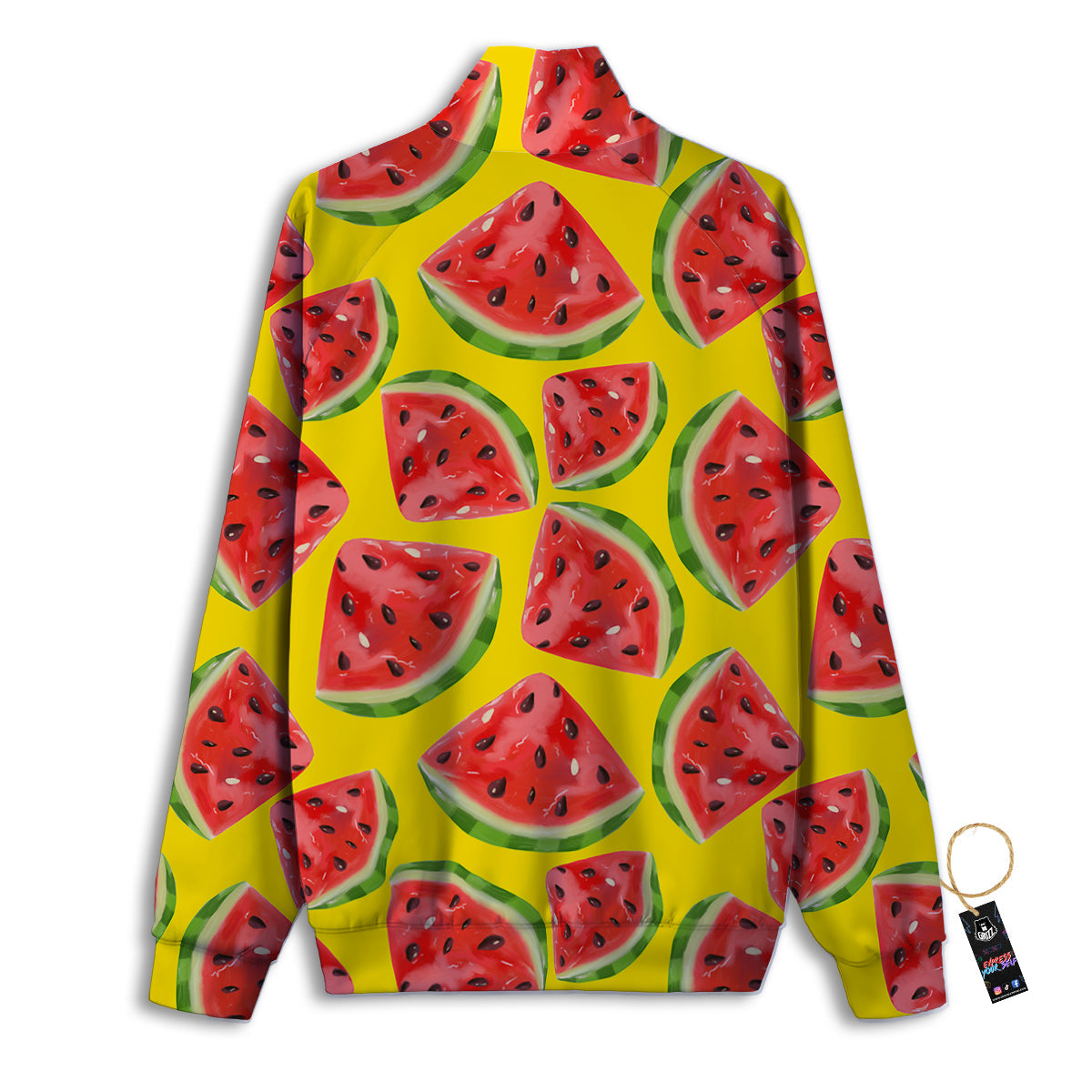Yummy Watermelon Pieces Print Pattern Track Jacket-grizzshop