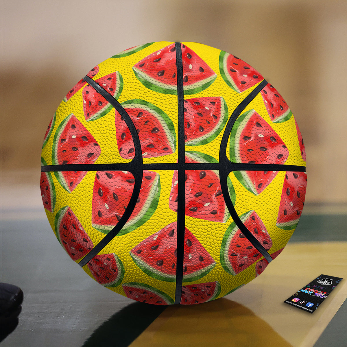 Yummy Watermelon Pieces Print Pattern Basketball