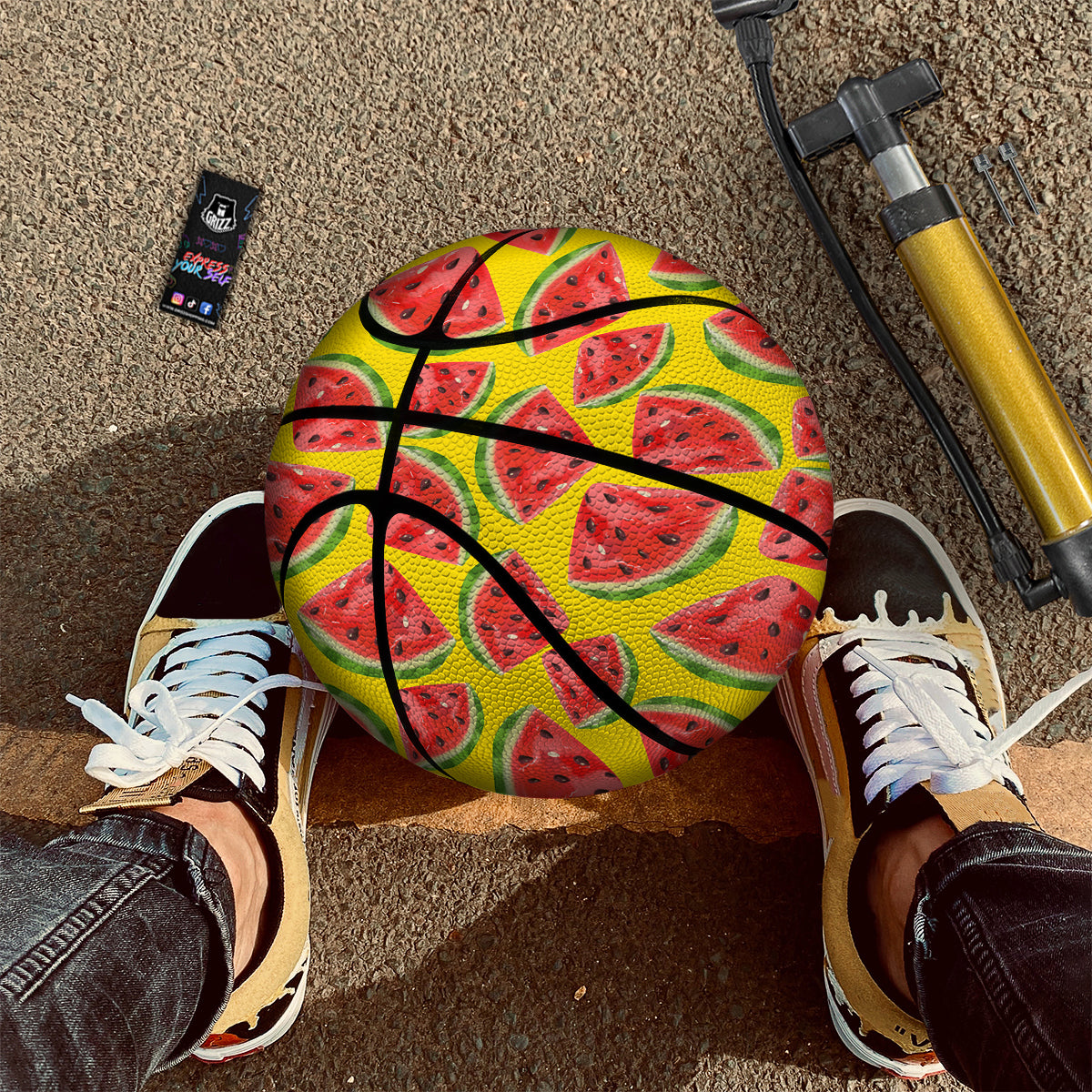Yummy Watermelon Pieces Print Pattern Basketball