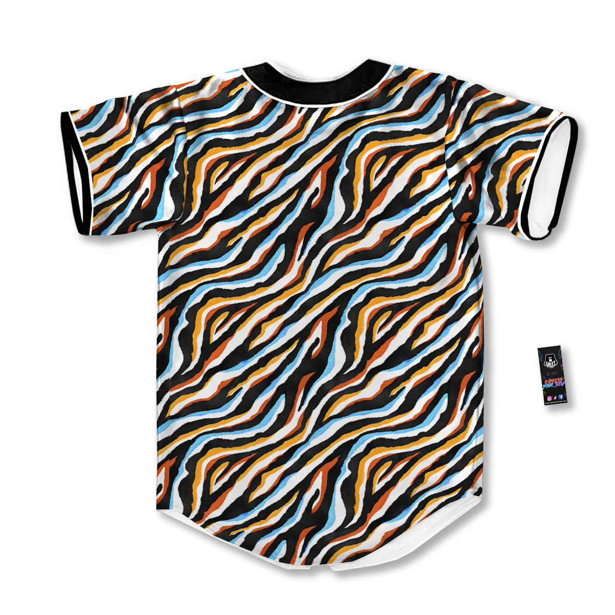 Zebra Abstract Print Pattern Baseball Jersey-grizzshop