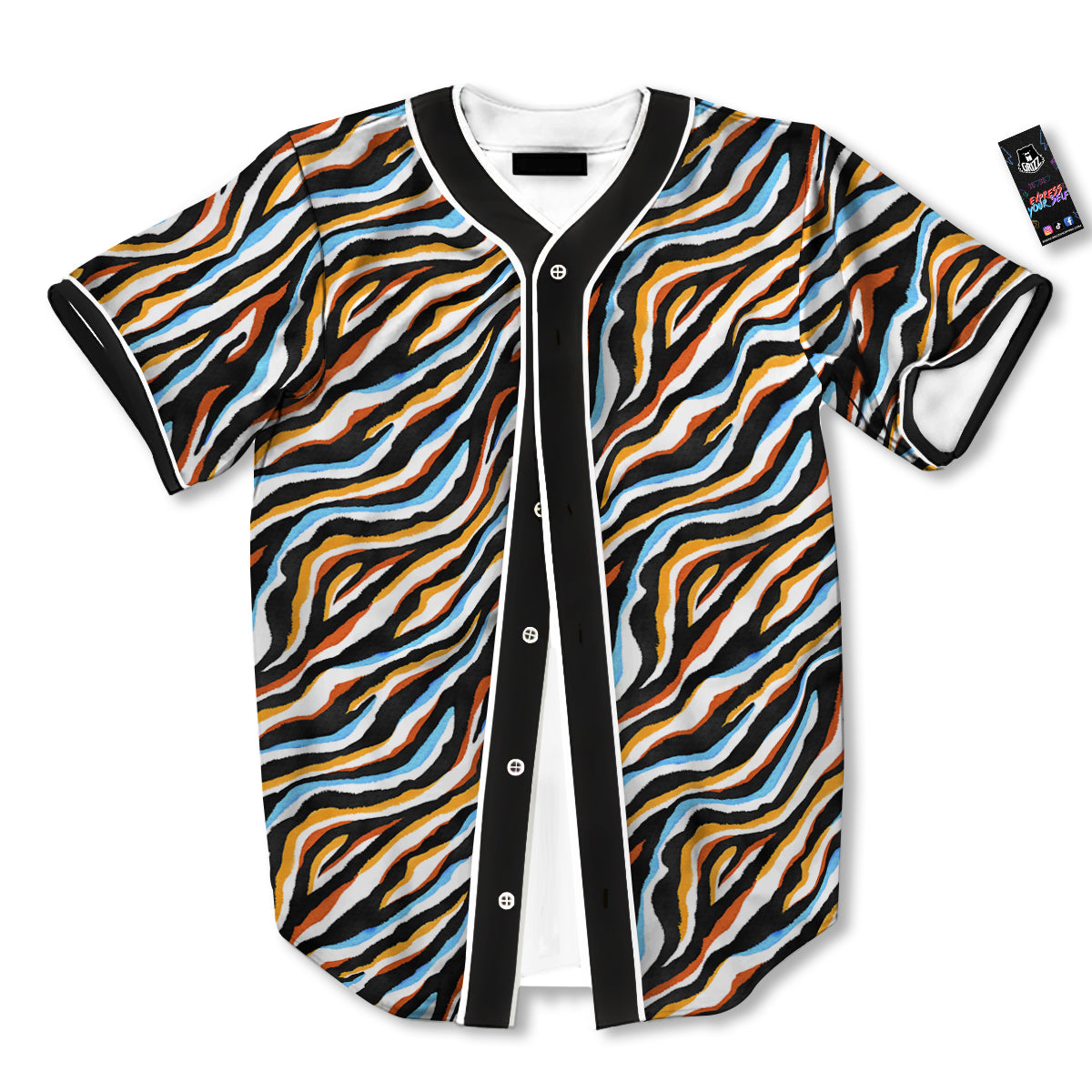 Zebra Abstract Print Pattern Baseball Jersey-grizzshop