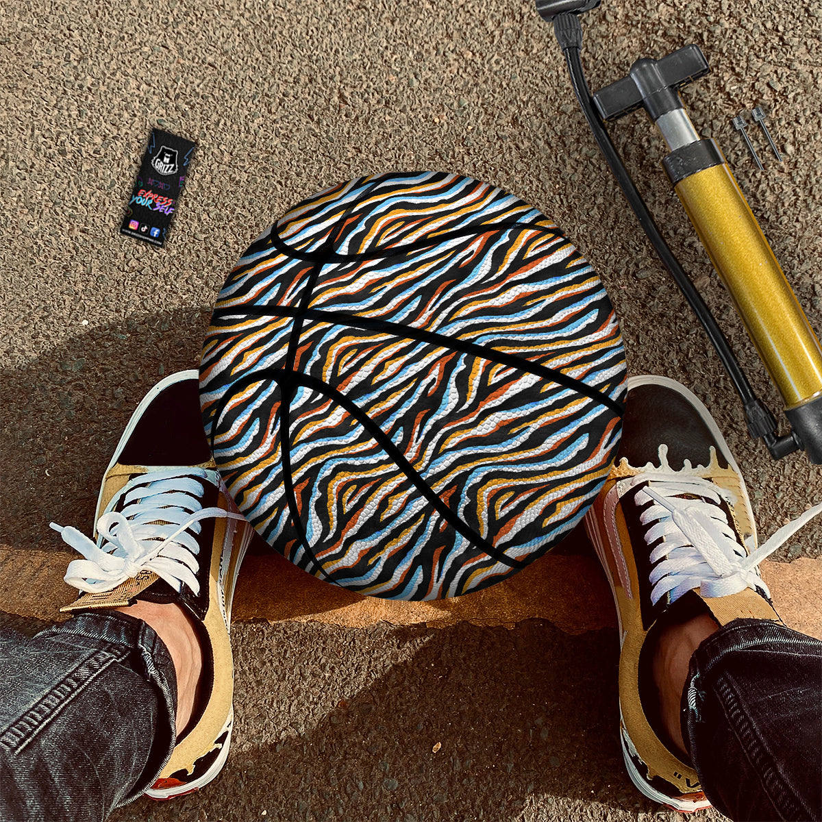 Zebra Abstract Print Pattern Basketball-grizzshop