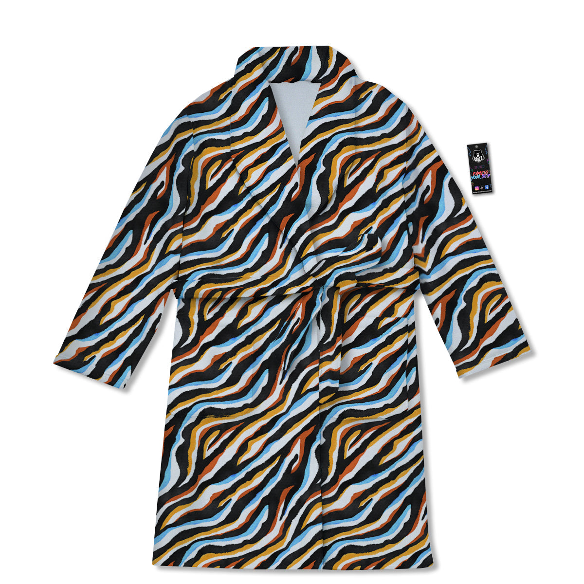 Zebra Abstract Print Pattern Bathrobe-grizzshop