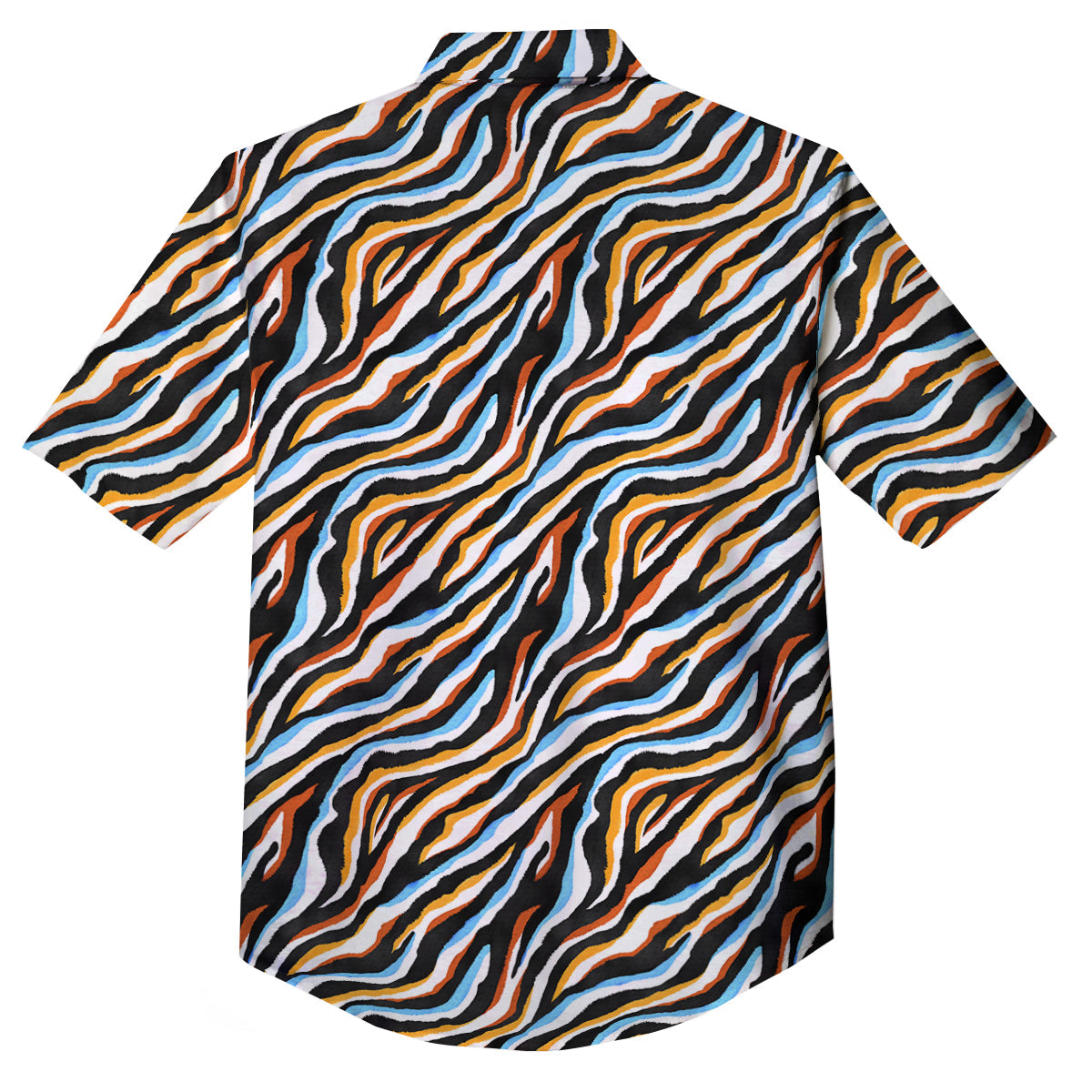 Zebra Abstract Print Pattern Button Up Shirt-grizzshop