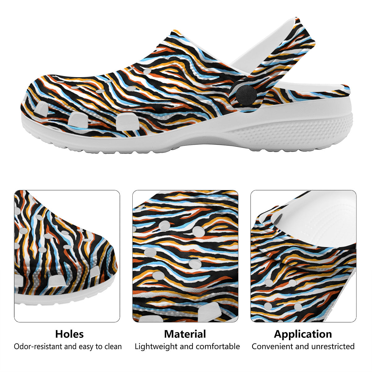 Zebra Abstract Print Pattern Clog-grizzshop