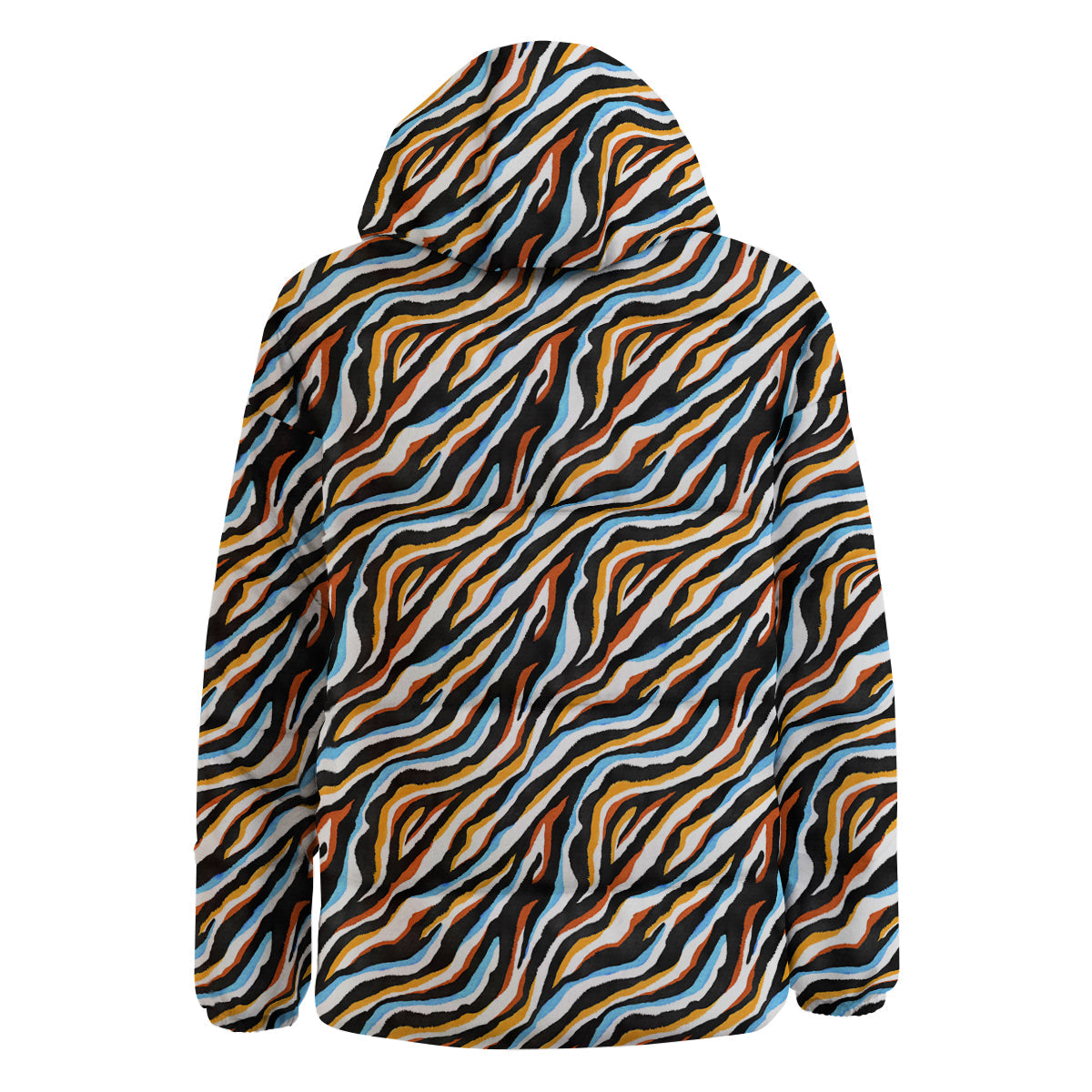 Zebra Abstract Print Pattern Down Jacket-grizzshop