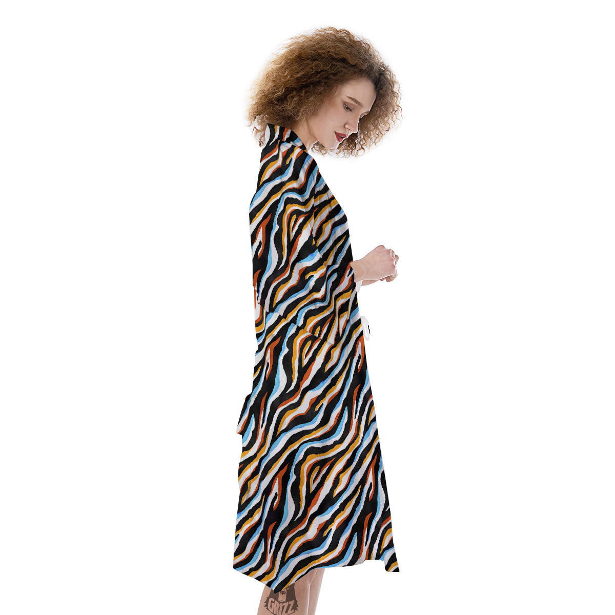 Zebra Abstract Print Pattern Kimono-grizzshop