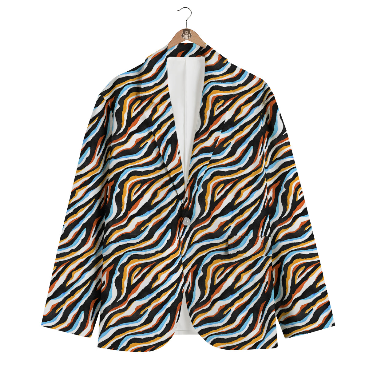 Zebra Abstract Print Pattern Men's Blazer-grizzshop