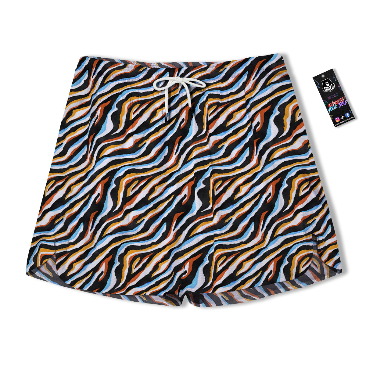 Zebra Abstract Print Pattern Men's Running Shorts-grizzshop