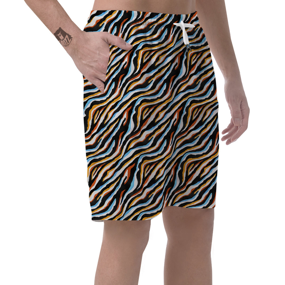 Zebra Abstract Print Pattern Men's Shorts-grizzshop