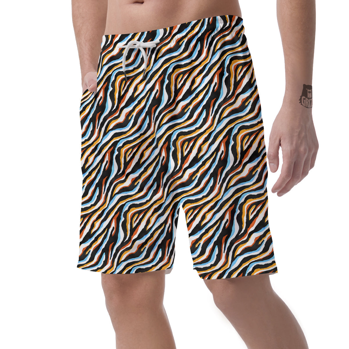 Zebra Abstract Print Pattern Men's Shorts-grizzshop