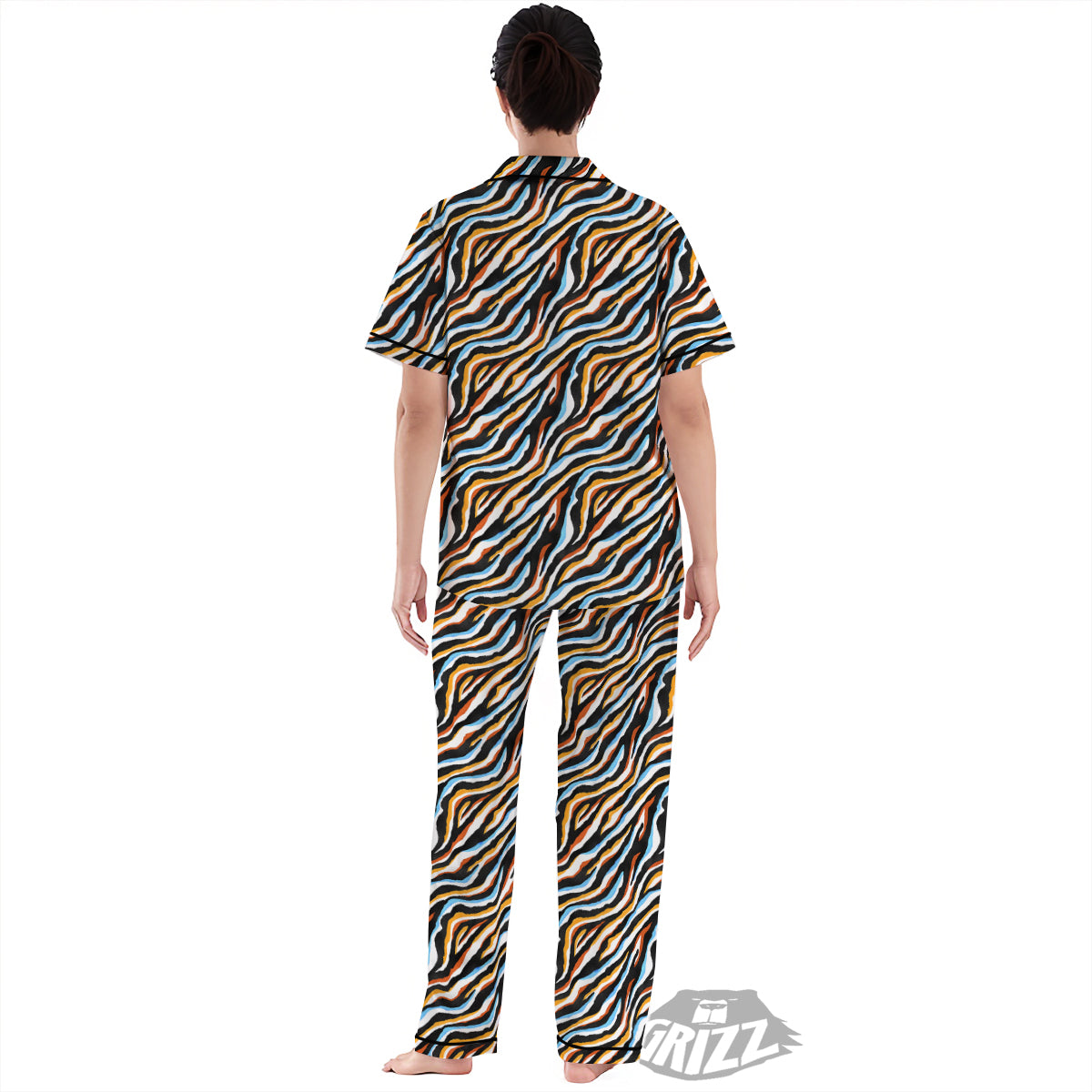 Zebra Abstract Print Pattern Women's Pajamas Set-grizzshop