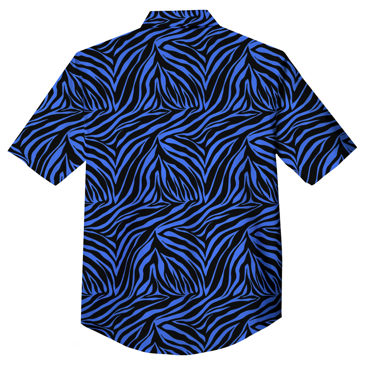 Zebra Black Blue Print Pattern Button Up Shirt-grizzshop