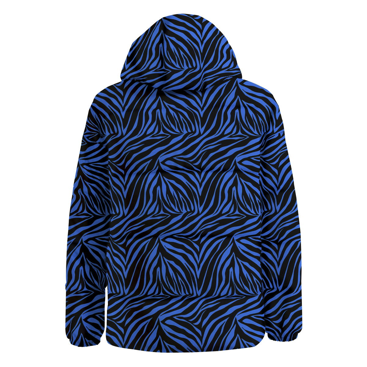 Zebra Black Blue Print Pattern Down Jacket-grizzshop
