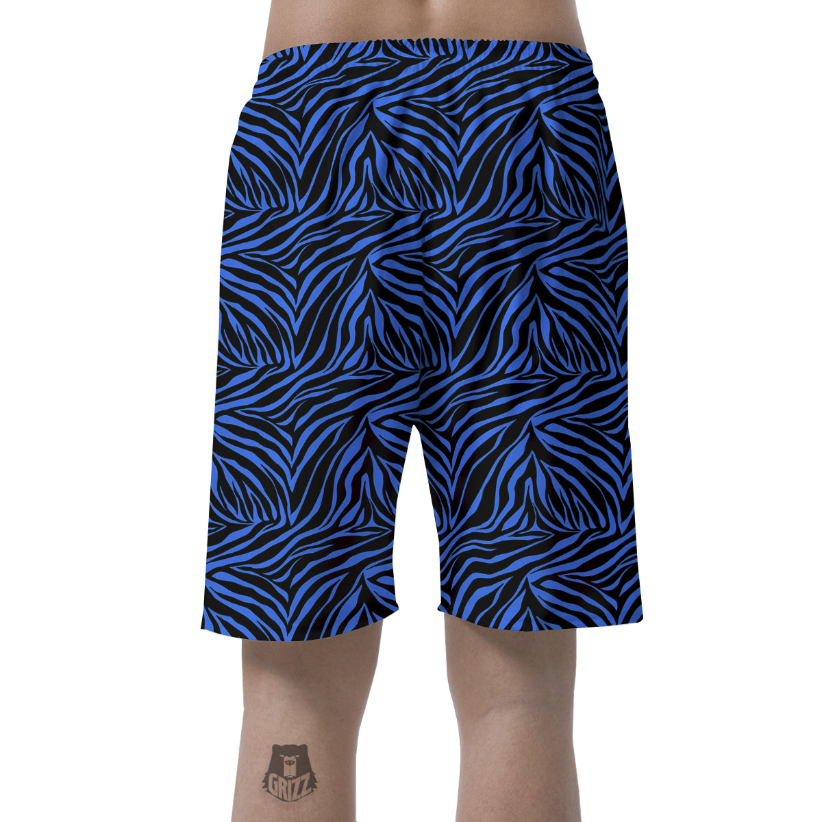 Zebra Black Blue Print Pattern Men's Shorts-grizzshop