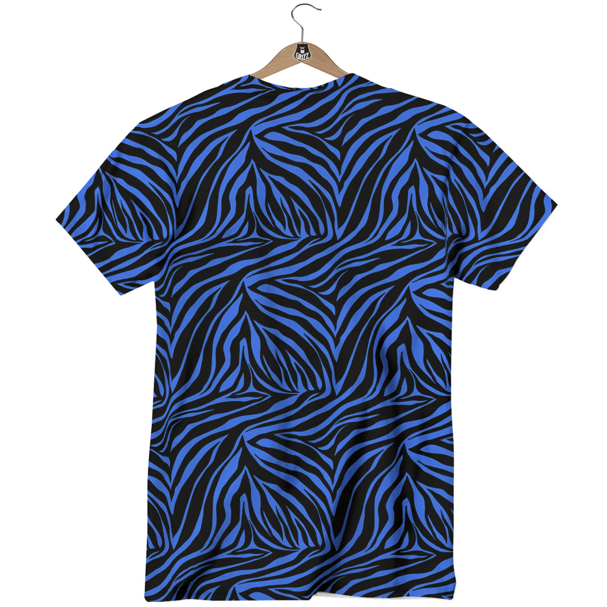 Zebra Black Blue Print Pattern T-Shirt-grizzshop