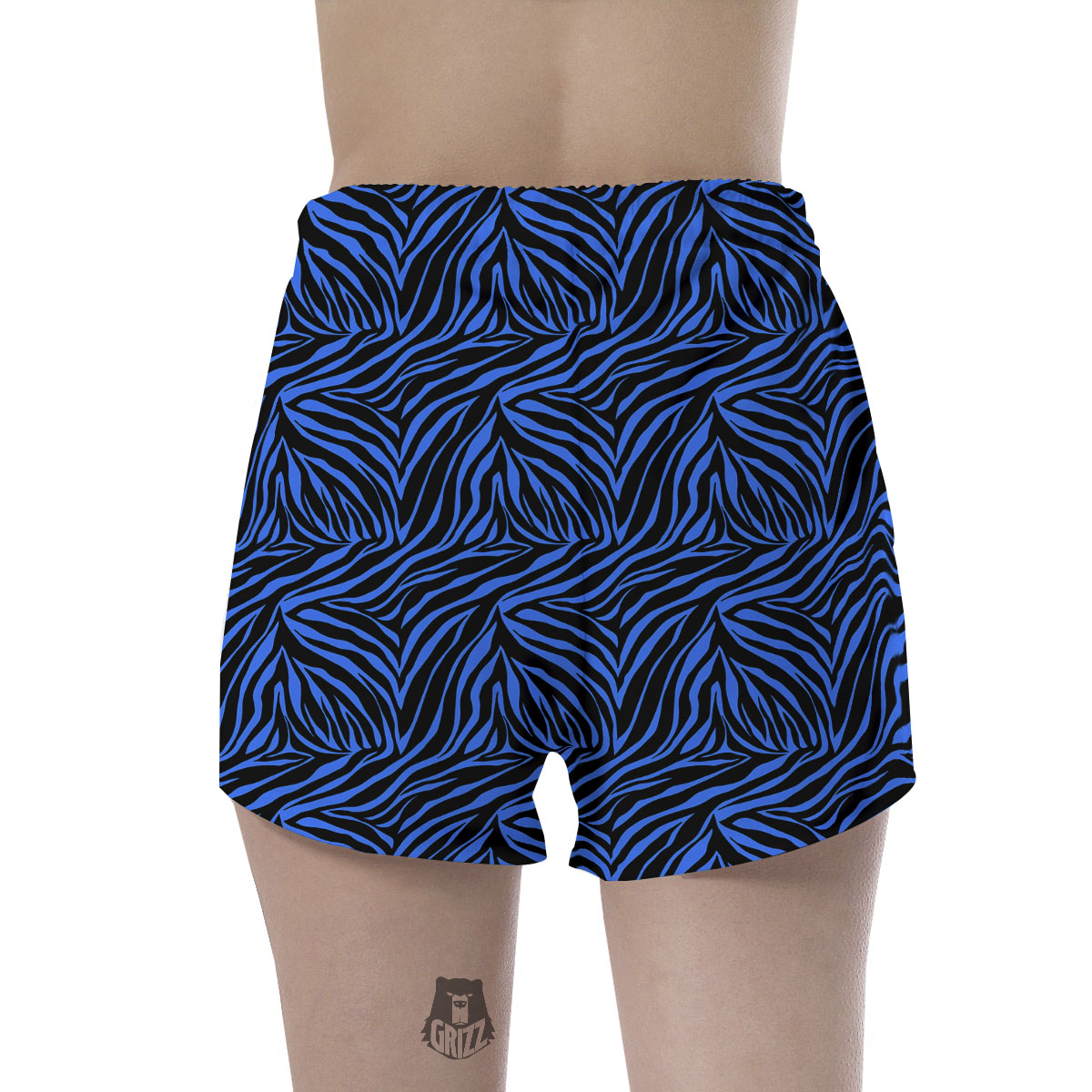 Zebra Black Blue Print Pattern Women's Shorts-grizzshop