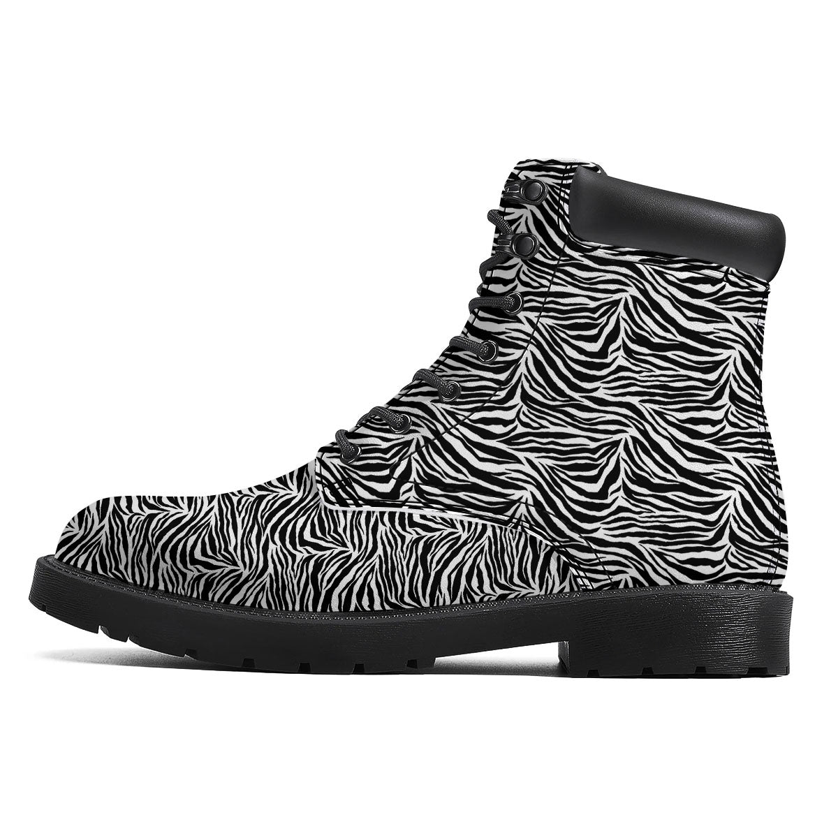 Zebra Black White Print Pattern Boots-grizzshop