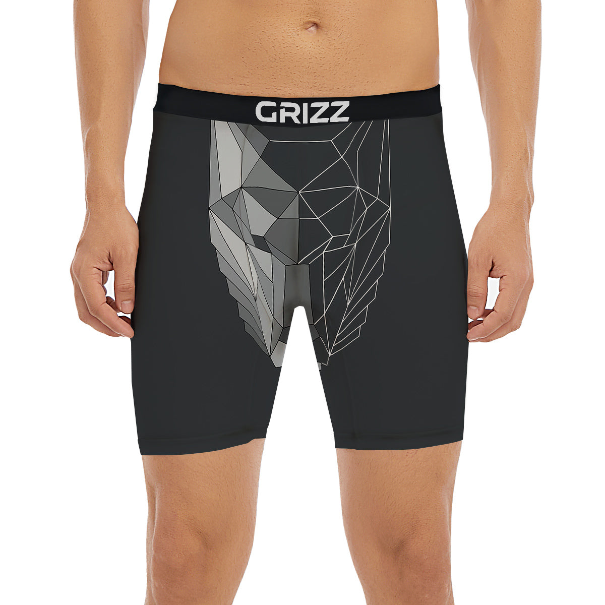 Zebra Black White Print Pattern Boxer Briefs-grizzshop