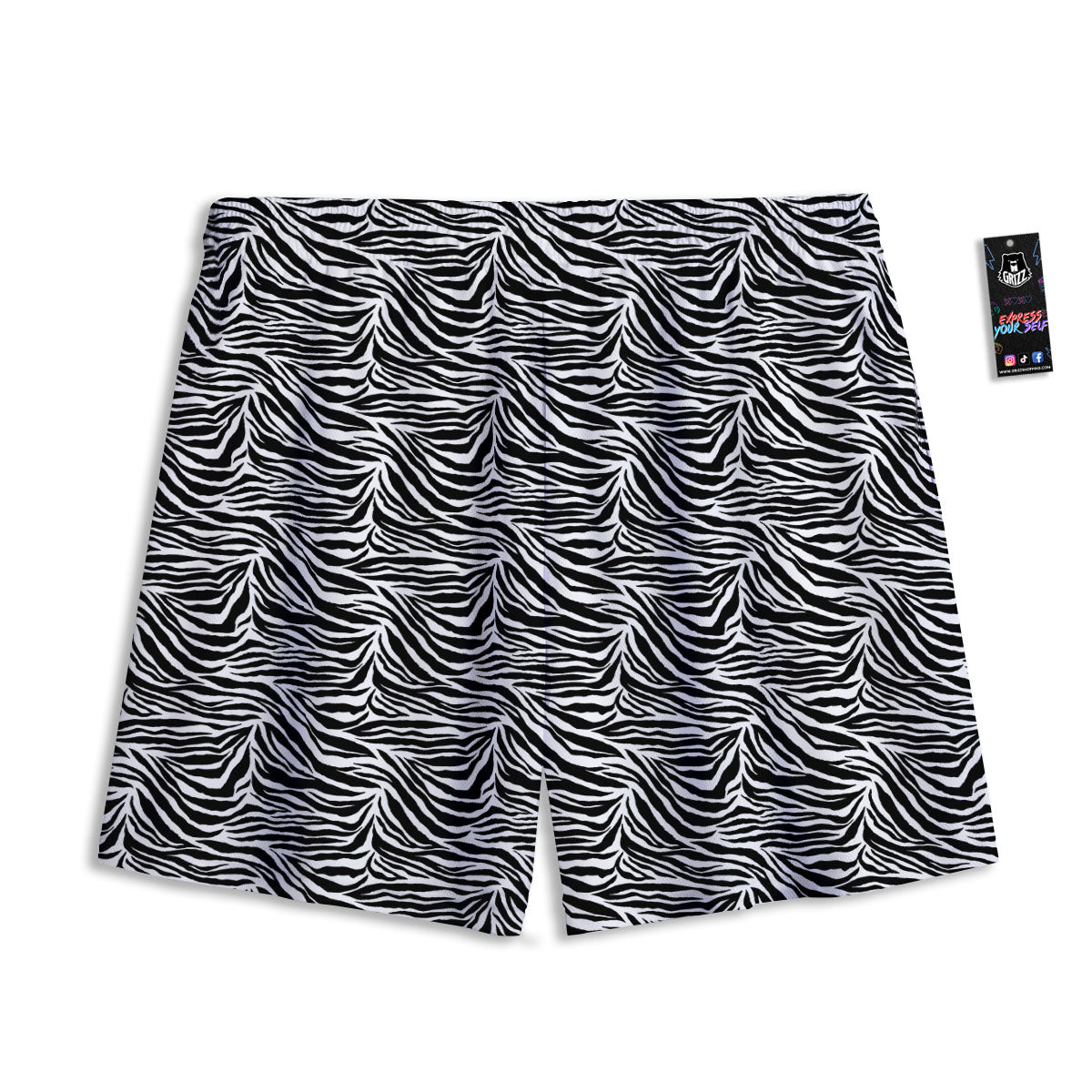 Zebra Black White Print Pattern Mesh Shorts-grizzshop