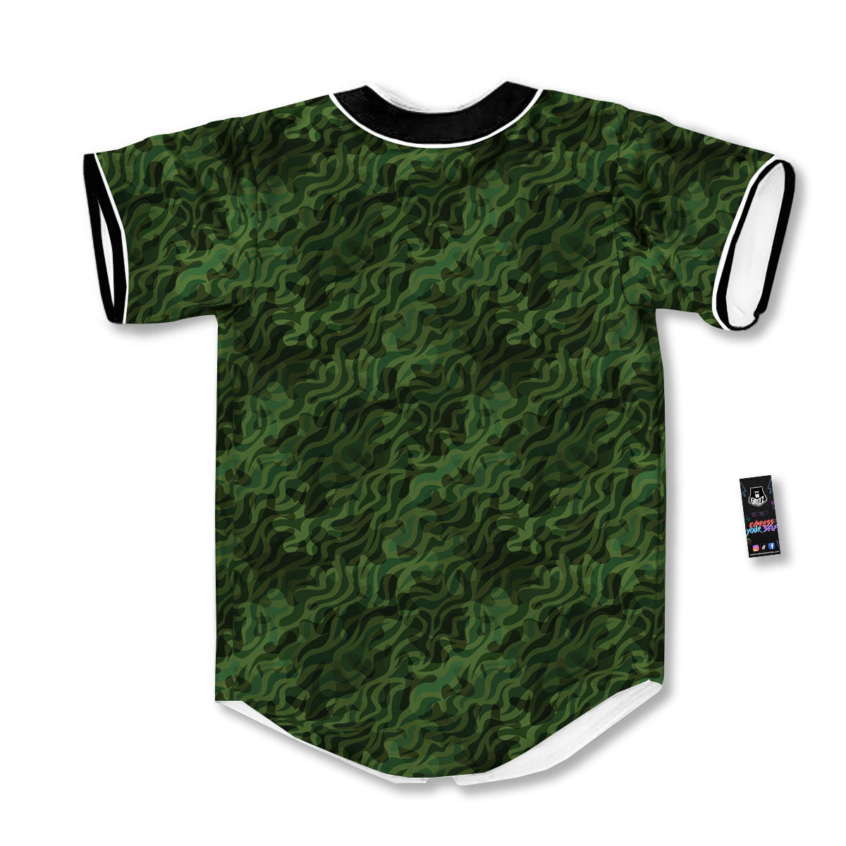 Zebra Camo Green Print Pattern Baseball Jersey-grizzshop