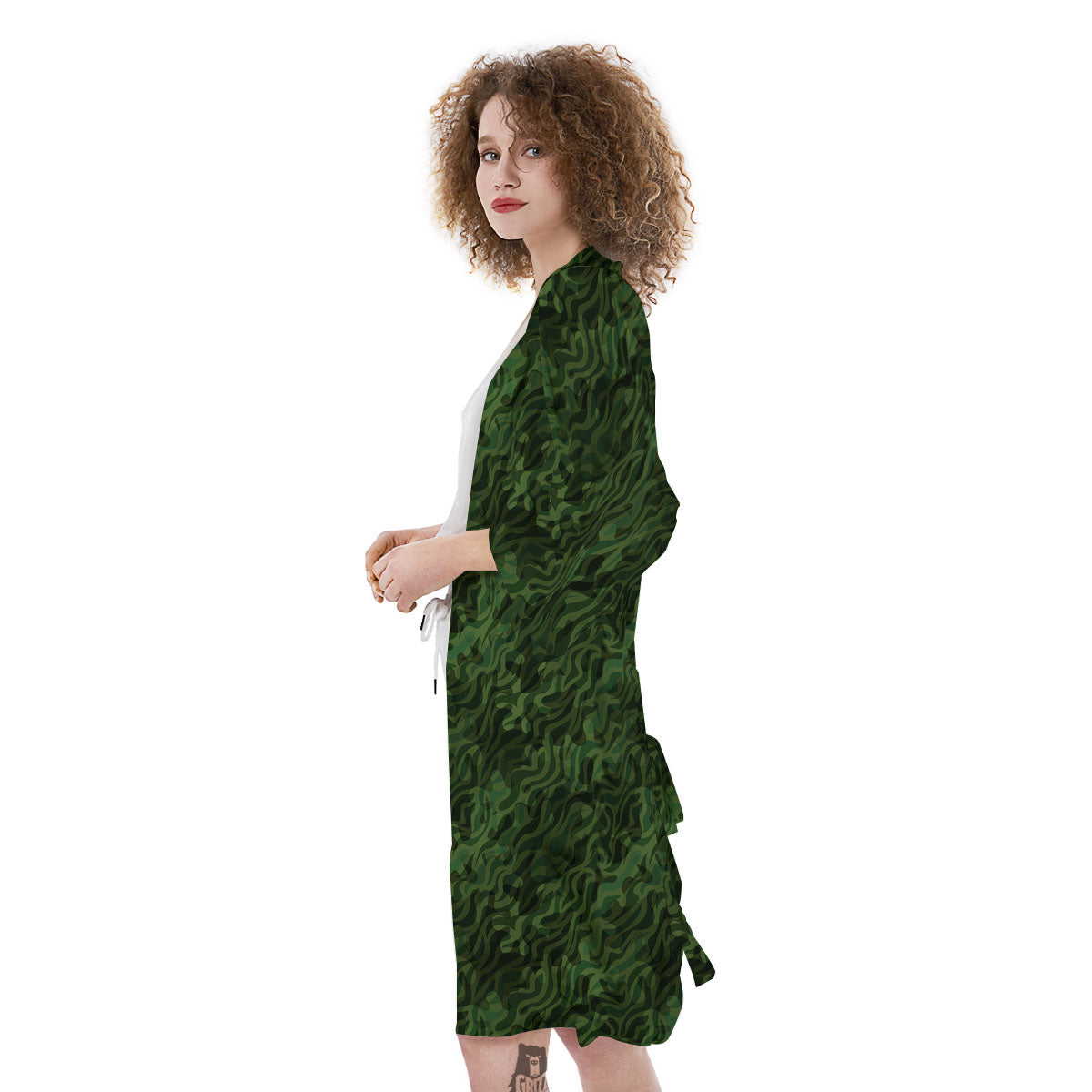 Zebra Camo Green Print Pattern Kimono-grizzshop