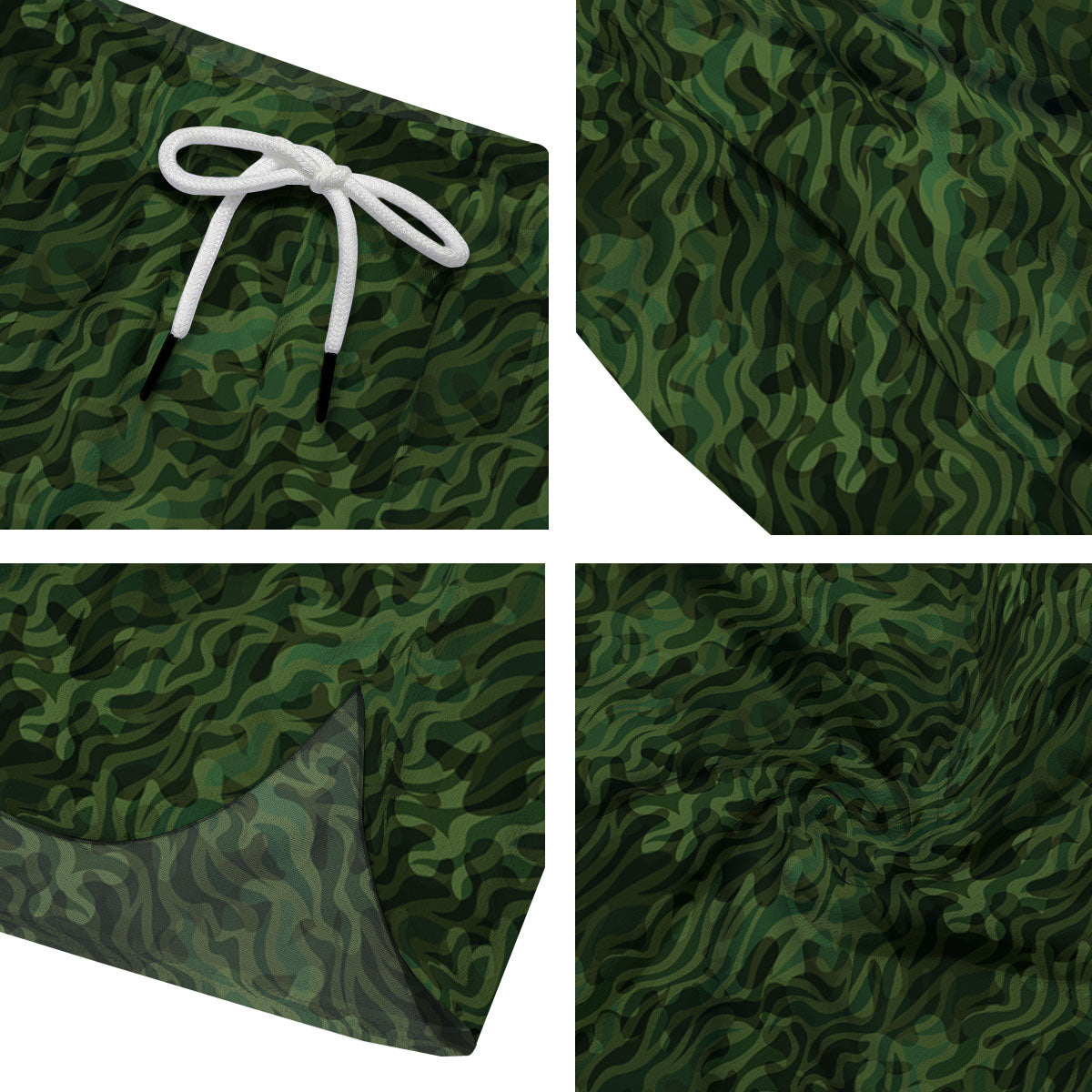 Zebra Camo Green Print Pattern Men's Running Shorts-grizzshop
