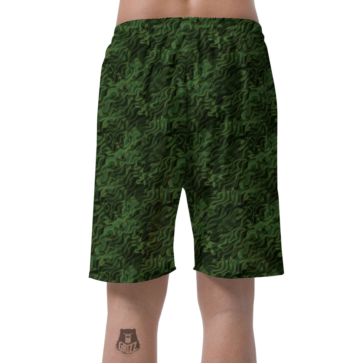 Zebra Camo Green Print Pattern Men's Shorts-grizzshop