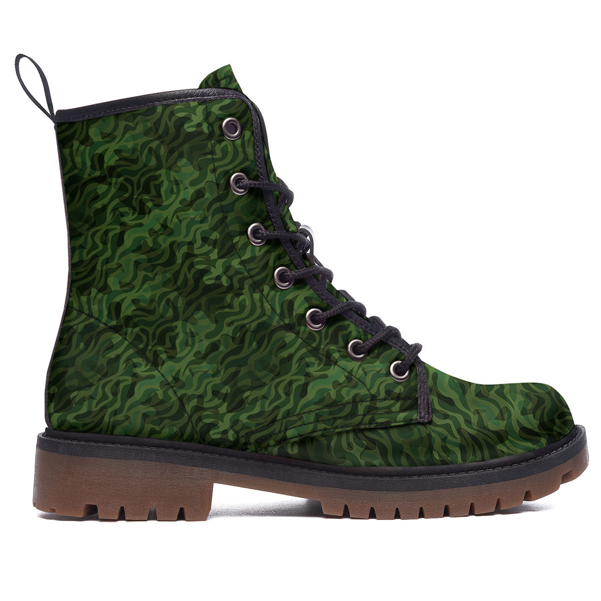 Zebra Camo Green Print Pattern Work Boots-grizzshop