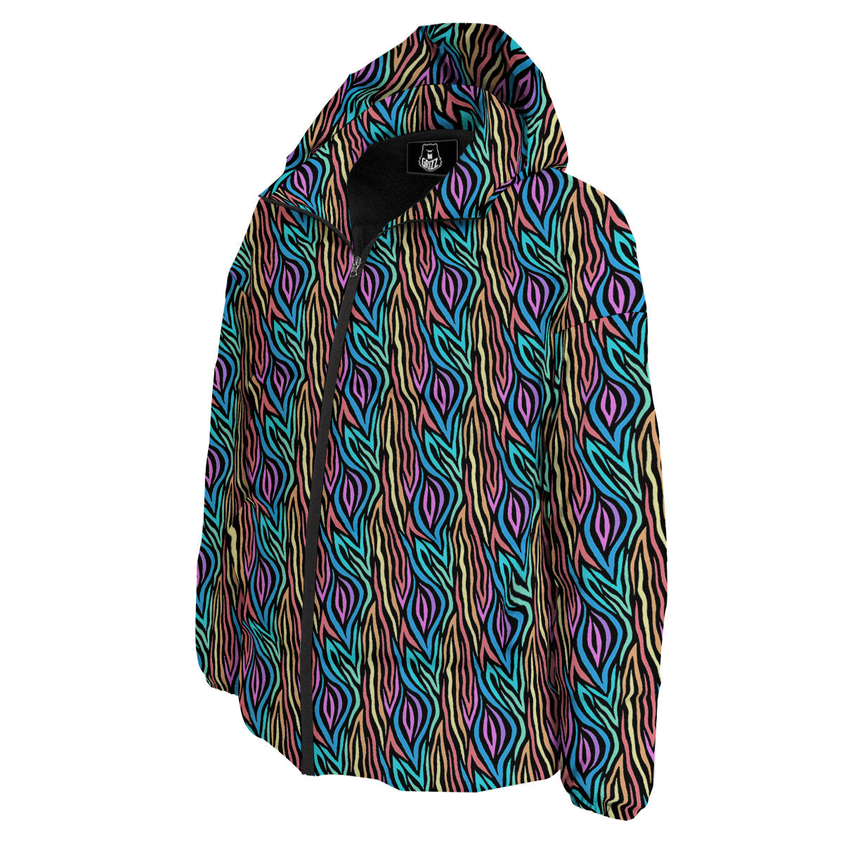 Zebra Colorful Print Pattern Down Jacket-grizzshop