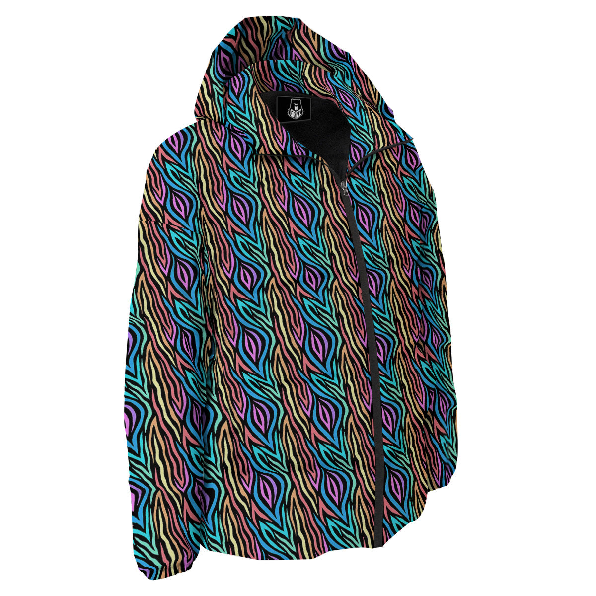 Zebra Colorful Print Pattern Down Jacket-grizzshop