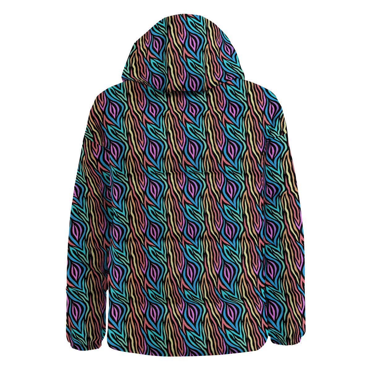 Zebra Colorful Print Pattern Down Jacket-grizzshop