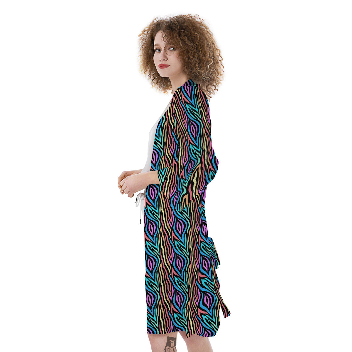 Zebra Colorful Print Pattern Kimono-grizzshop