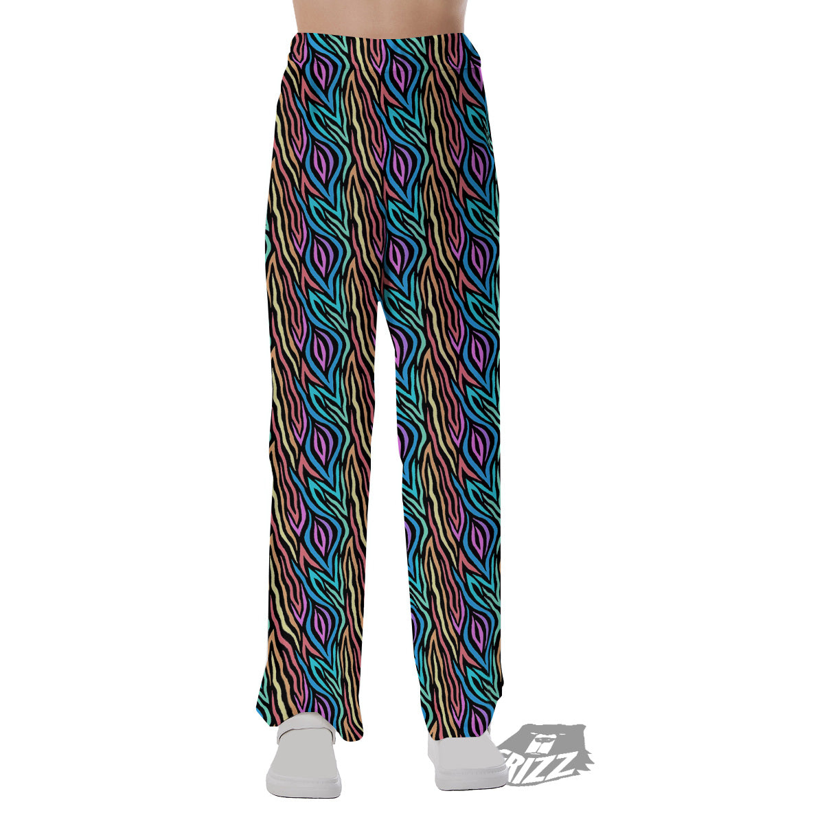 Zebra Colorful Print Pattern Pajama Pants-grizzshop