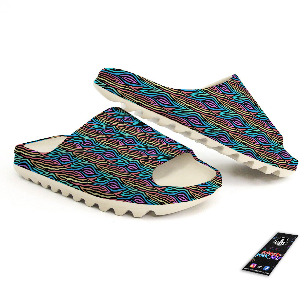 Zebra Colorful Print Pattern Sandals-grizzshop