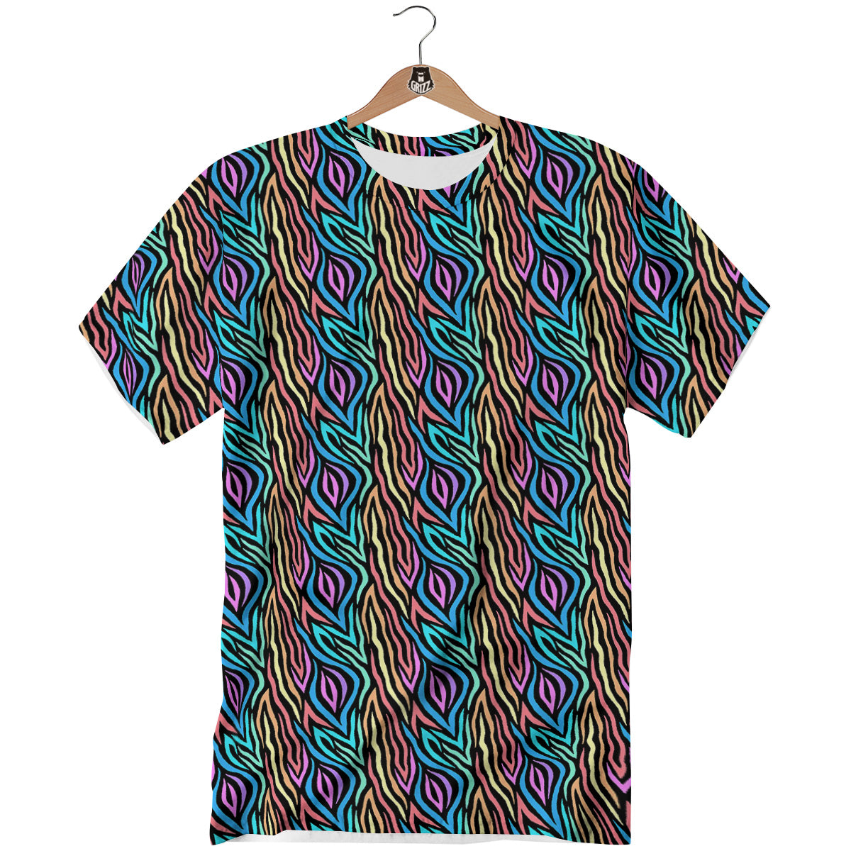 Zebra Colorful Print Pattern T-Shirt-grizzshop