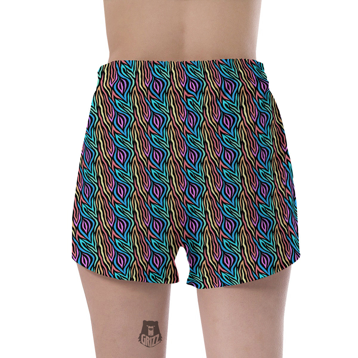Zebra Colorful Print Pattern Women's Shorts-grizzshop