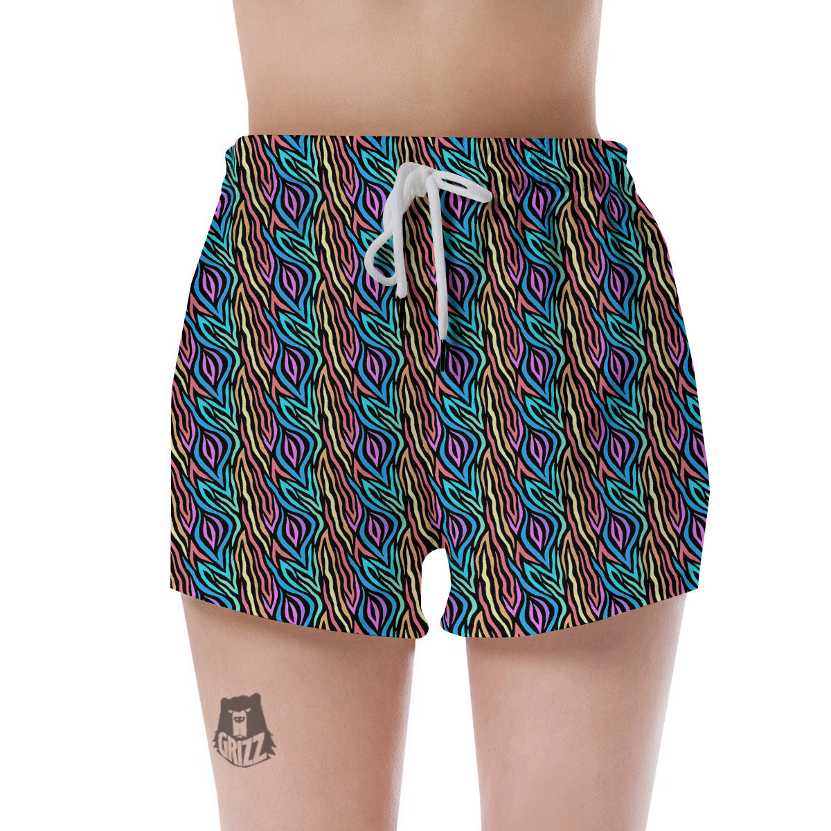 Zebra Colorful Print Pattern Women's Shorts-grizzshop