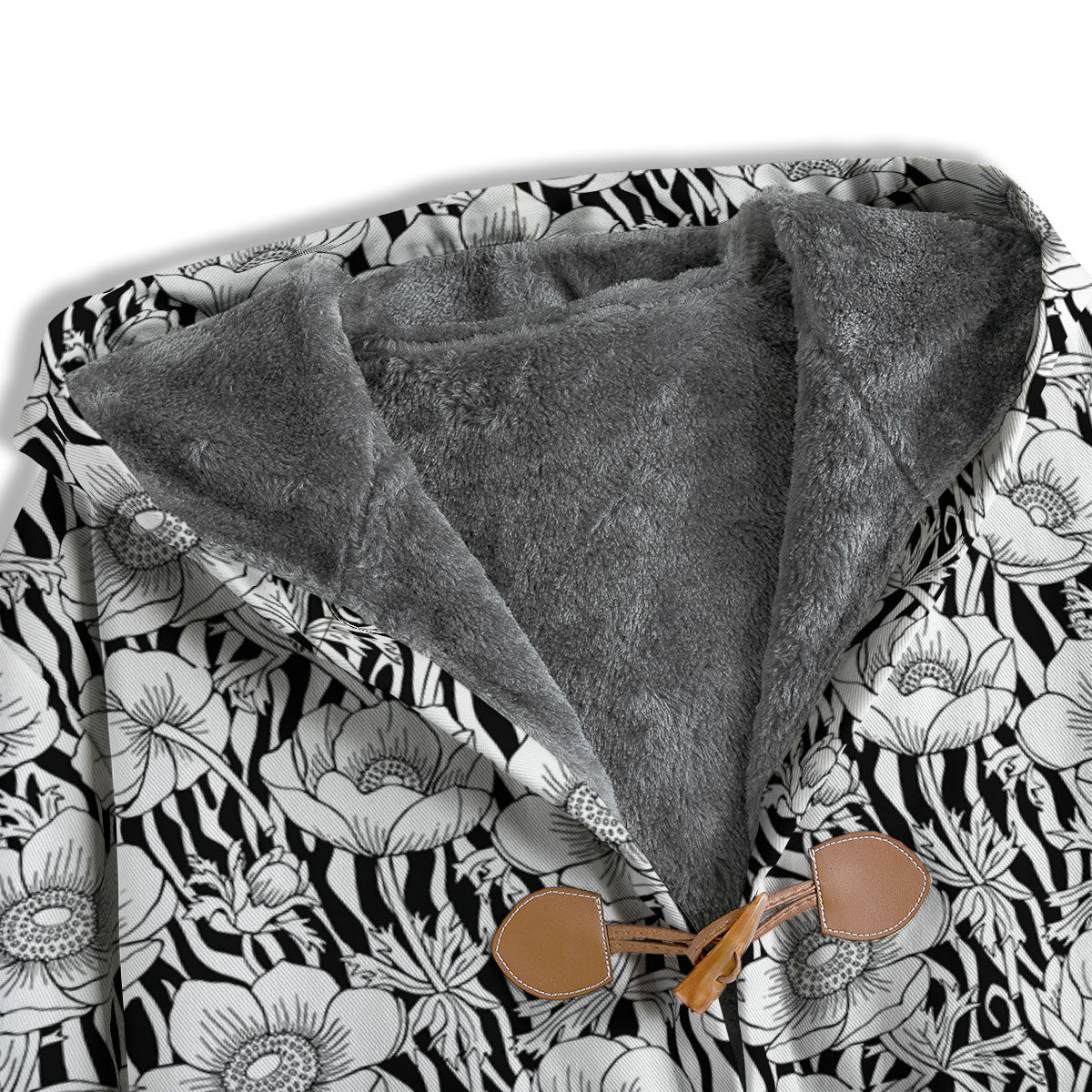 Zebra Flower Black White Print Pattern Men's Windbreaker Jacket-grizzshop