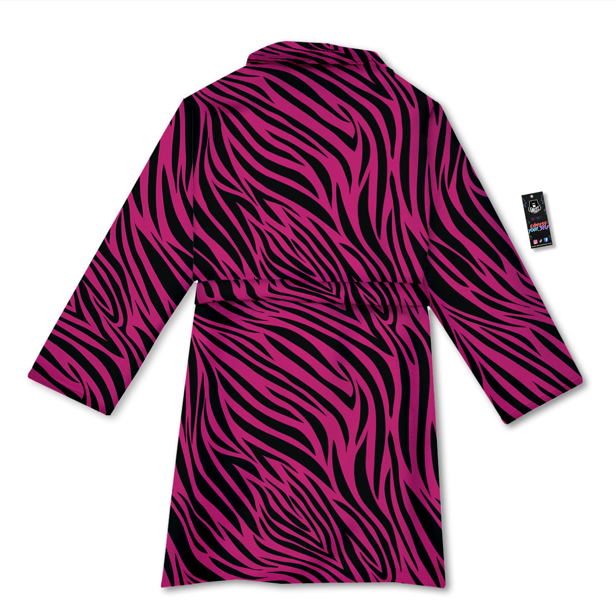 Zebra Hot Pink Print Pattern Bathrobe-grizzshop