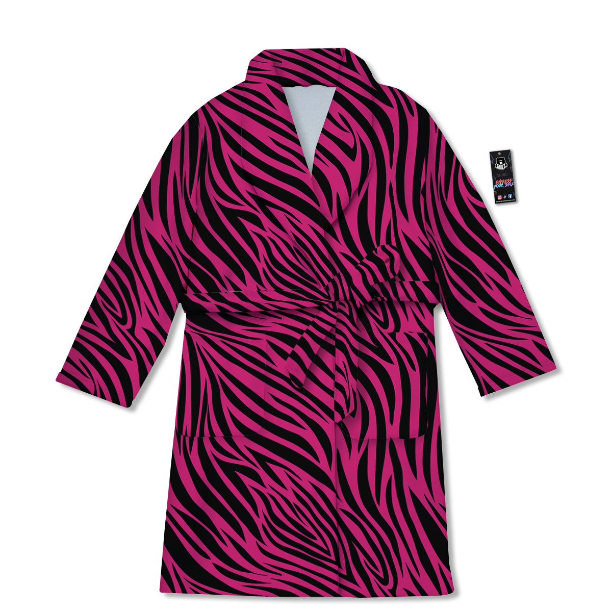 Zebra Hot Pink Print Pattern Bathrobe-grizzshop